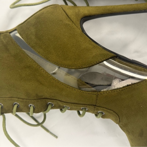 Olive Lace-Up Ankle Fashion boots size 5.5 - Picture 4 of 9